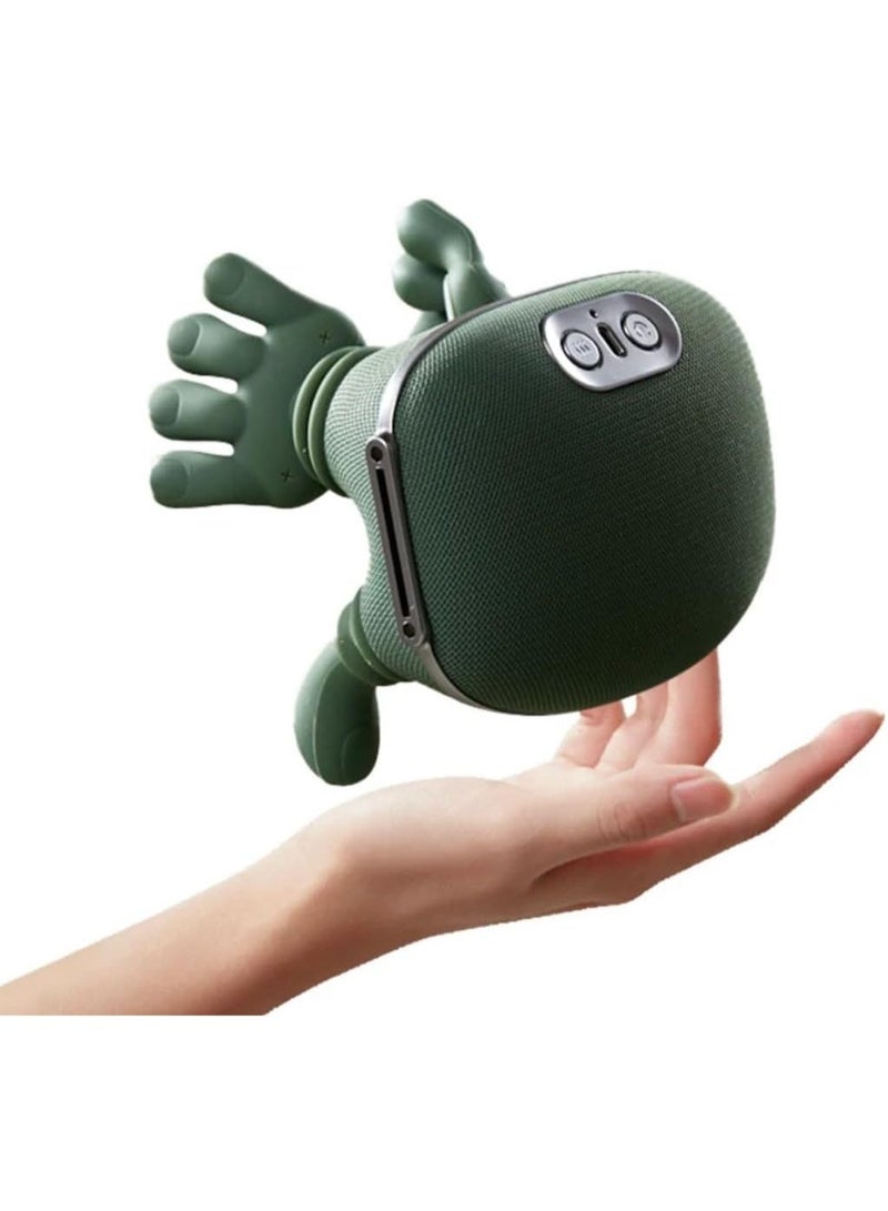 Electric neck and back massager with handheld design, deep shiatsu massage, green color, portable, with heating, for relaxation and muscle pain relief. - Image 2